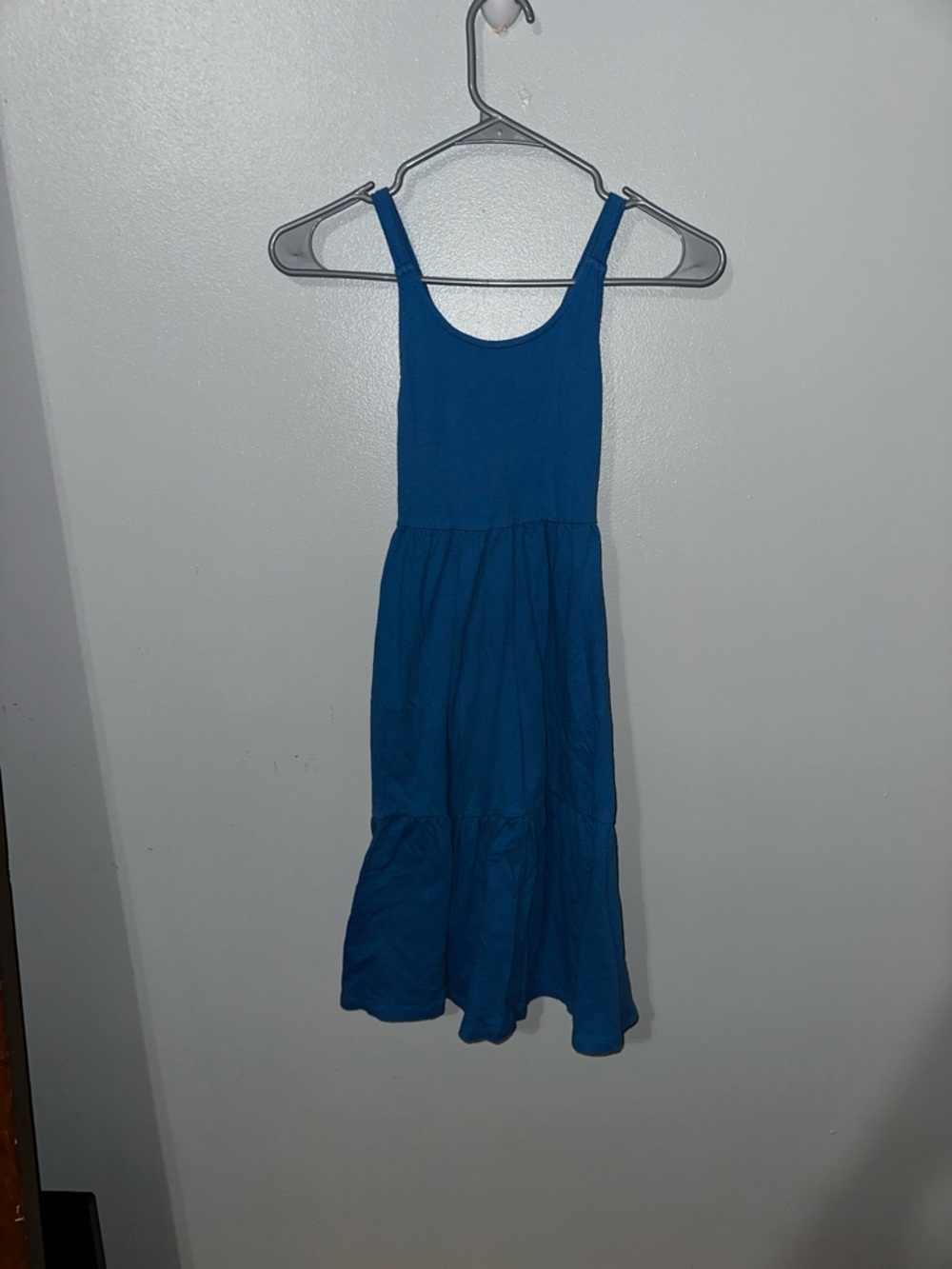 George Blue Sleeveless Tiered Cotton Dress